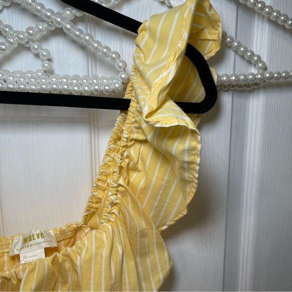 NWT Anthropologie Maeve Ruffled One-Shoulder Yellow Ruffled Top - Picture 6 of 12